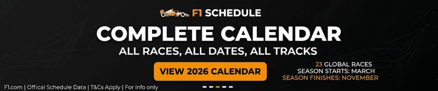 F1 Schedule 2026 – Complete calendar
